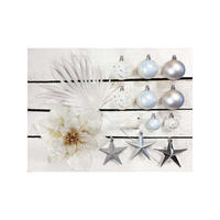 WEIHNACHTSBAUMSCHMUCK-SET POLAR WEISS, 200-teilig, für Weihnachtsbäume 300–600 cm - Silberfarben/Weiß, Kunststoff/Textil (60/50/80cm) - LAALU
