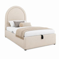 KINDERBETT mit Stauraum 90x200 cm PU Beige - Beige, Metall (90/200cm) - Meubliv