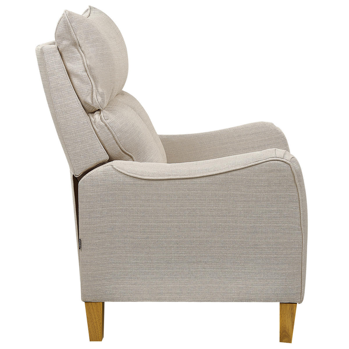 SESSEL hellbeige manuell verstellbar Royston - Hellbraun/Beige, Textil (68/108/73cm) - Beliani