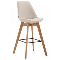 BARHOCKER Stoff creme - Eukalyptusholzfarben/Creme, Holz/Textil (48/112/56cm) - CLP
