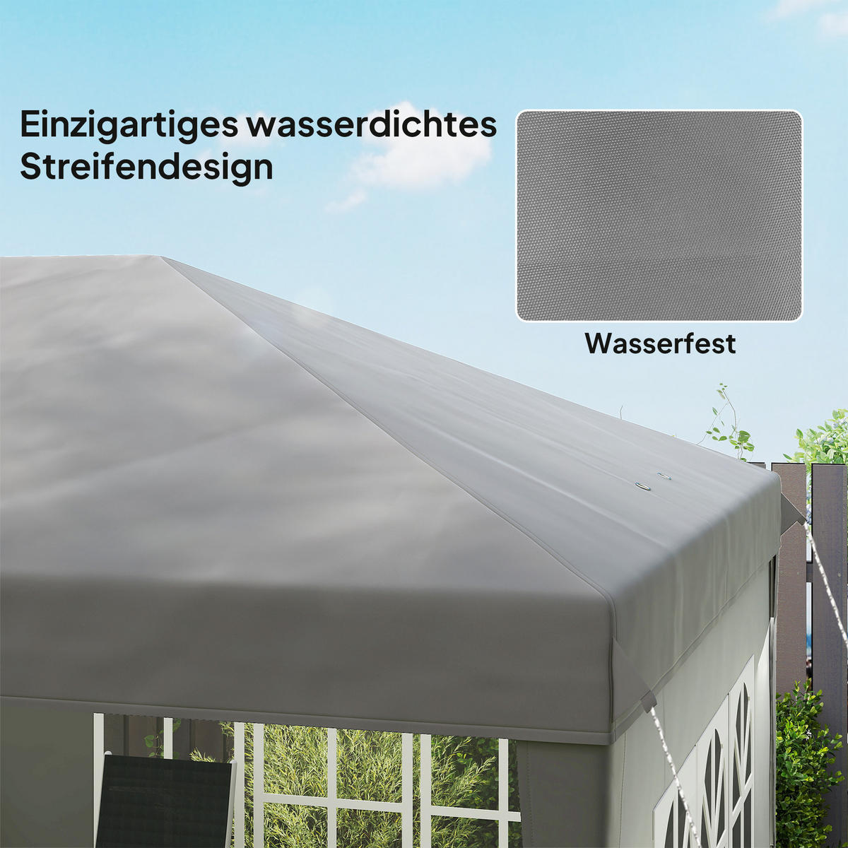 PAVILLON ca. 3x6m Wasserdicht Pop-up Faltpavillon mit 4 Seitenwänden, Fenster - Grau, Textil (295/270/585cm) - Outsunny