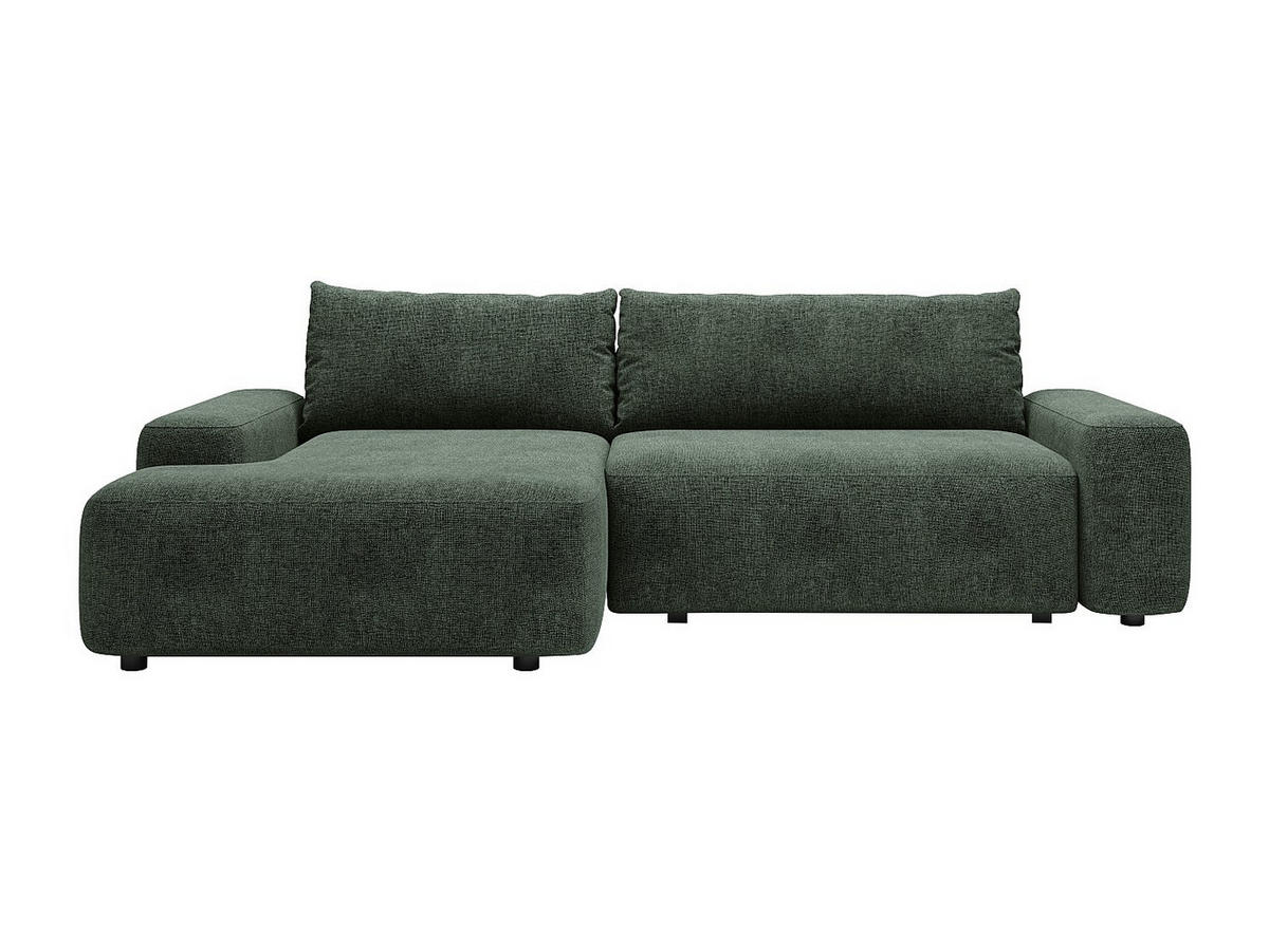 ECKSOFA mit Schlaffunktion - Ecke links - Strukturstoff - Grün - DAVISO - Grün, Textil (264/162cm) - Vente-Unique