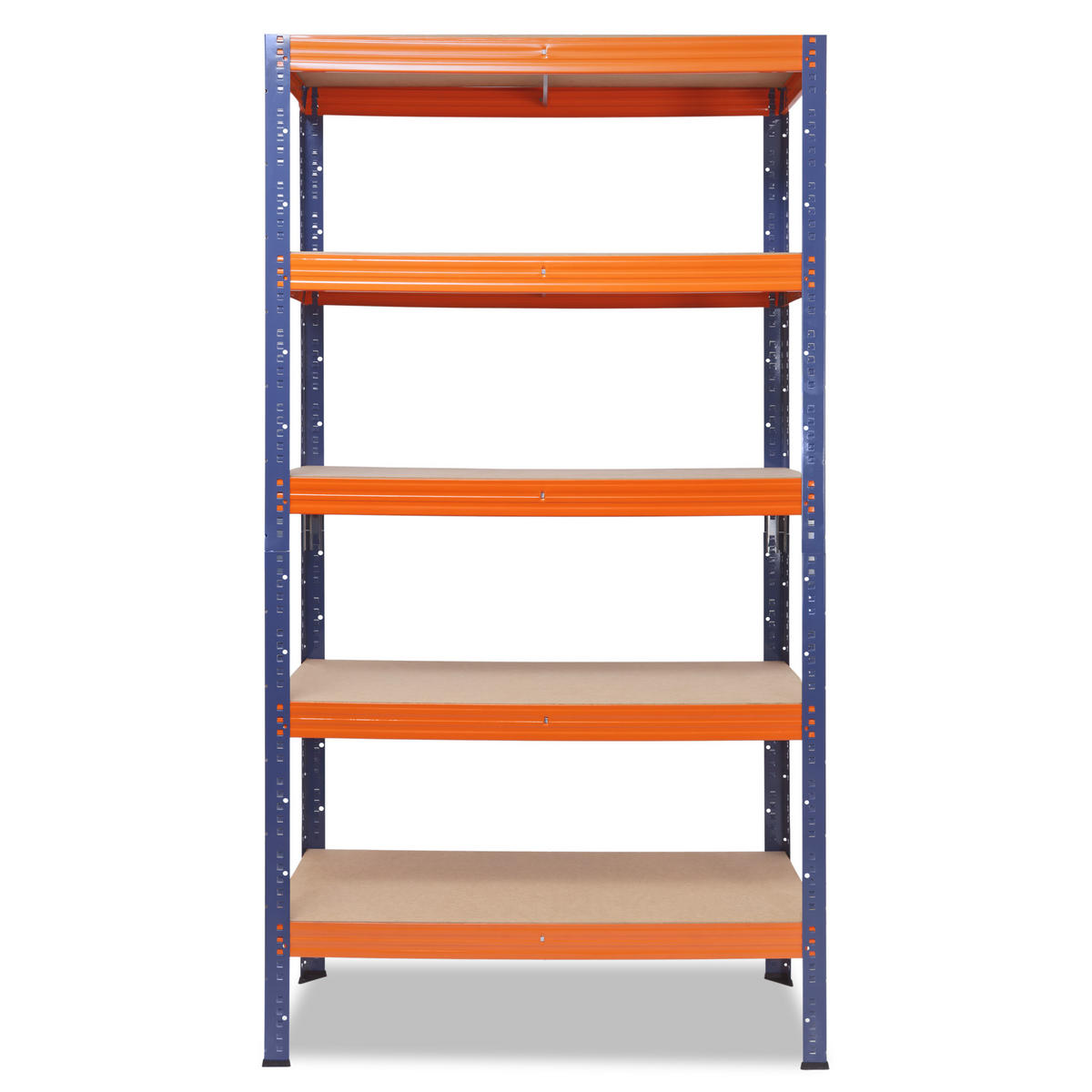 SCHWERLASTREGAL PRO 155x70x40 cm in blau-orange mit 5 Böden und 200 kg Traglast pro Boden - Multicolor, Metall (70/155/40cm) - shelfplaza