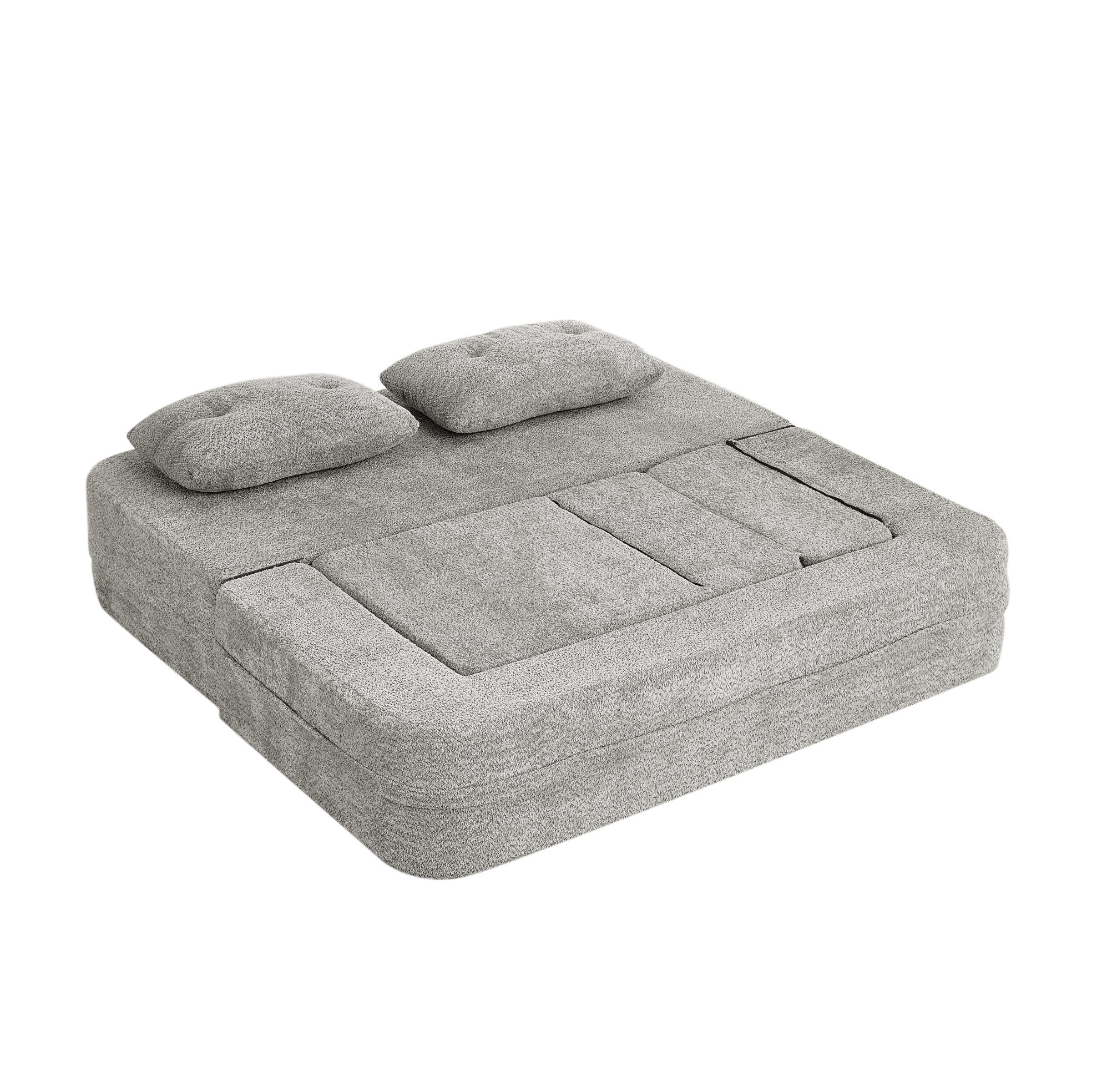 SCHLAFSOFA 199/194/39 aus Stoff mit Sessel und Liegefunktion Hellgrau - Hellgrau, Textil (194/39/199cm) - Modenvie