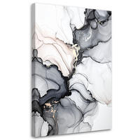 LEINWANDBILD Moderne Abstraktion 80x120cm - Schwarz, Textil (80/120cm) - Feeby