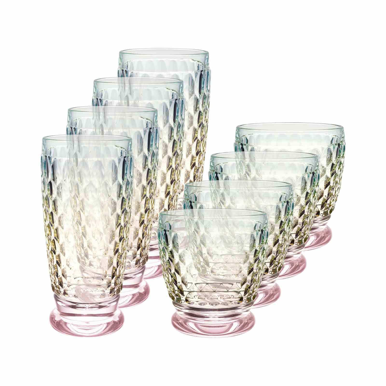 LONGDRINK- UND WASSERGLAS-SET Boston Pearl bunt 8er Set - Multicolor, Glas - Villeroy & Boch