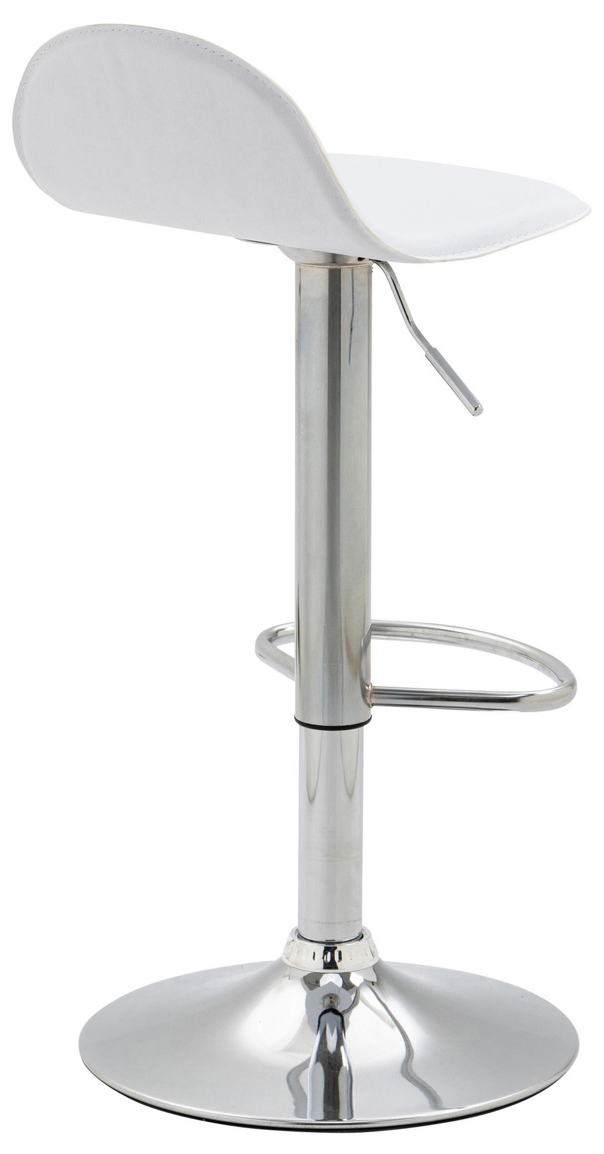 BARHOCKER 2er Set Lederlook weiß - Chromfarben/Walnussfarben, Textil/Metall (39/94/41cm) - CLP