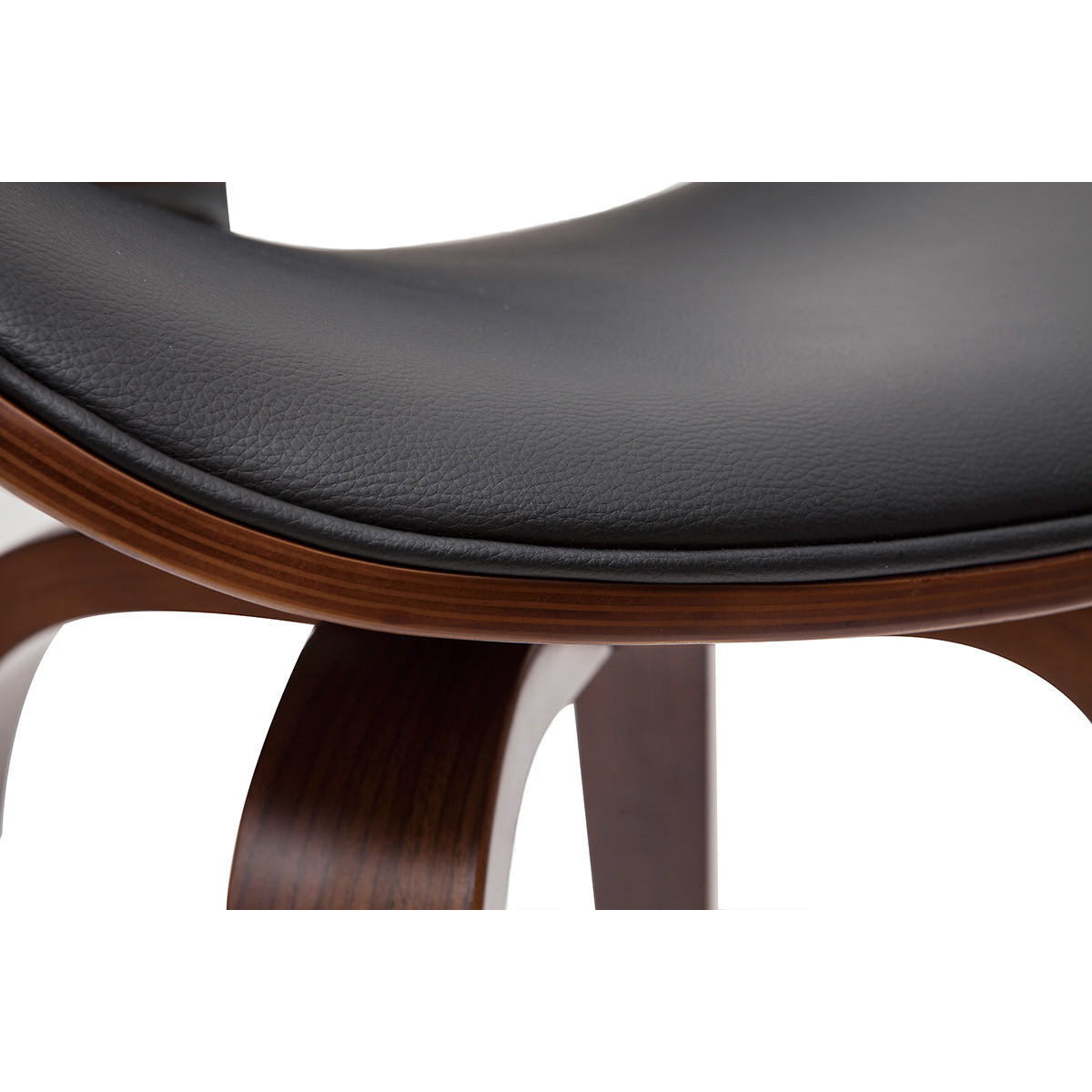 BARHOCKER Design Schwarz Dunkles Holz 65 cm WALNUT - Walnussfarben, Textil (54/98/53cm) - Miliboo