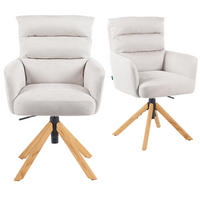 BÜROSTUHL Mika-Tesa - Honigeiche/Creme, Eichenholz/Holz (59/95/66cm) - DUBI Möbel
