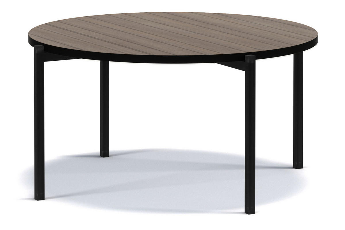 COUCHTISCH GERIS mit Metallfüßen, Spanplatte, Dunkebraun - Dunkelbraun/Schwarz, Holz/Metall (85/85/43cm) - KONSIMO®
