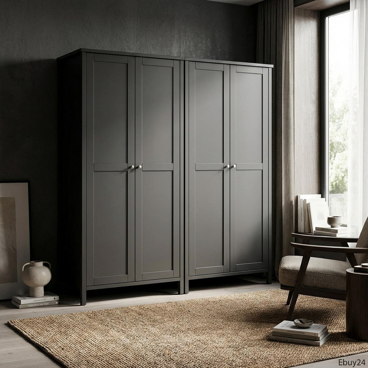 KLEIDERSCHRANK Tromsø Mokka lackiert 178/50/195 cm - Mokka, Holzwerkstoff (178/195/50cm) - ebuy24