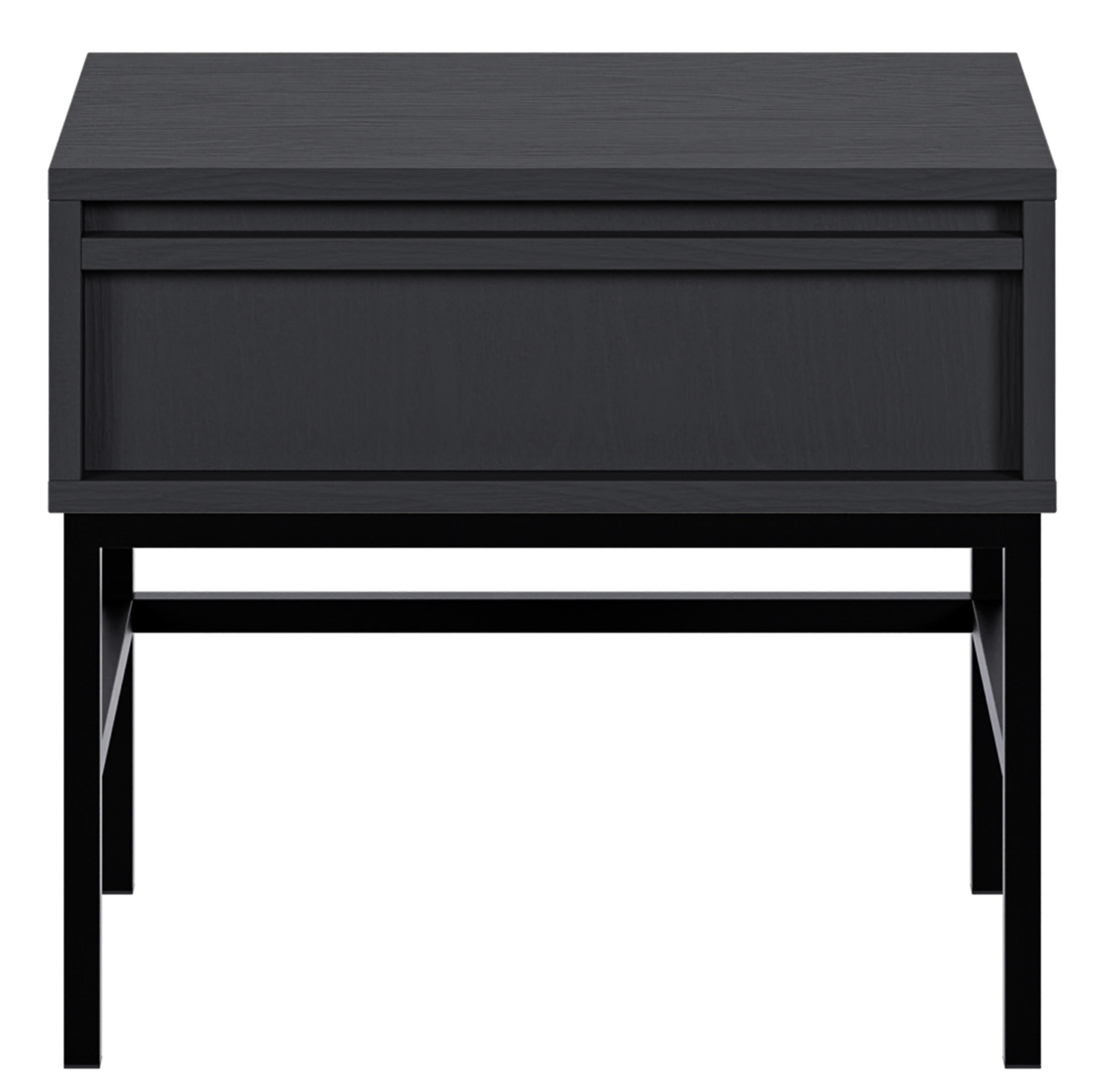 NACHTSCHRANK Evo Schwarz mit Metallgestell 50 cm - Anthrazit/Schwarz, Holzwerkstoff/Metall (50/44/34cm) - Selsey