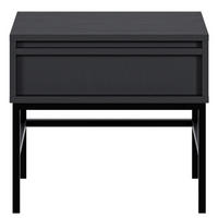 NACHTSCHRANK Evo Schwarz mit Metallgestell 50 cm - Anthrazit/Schwarz, Holzwerkstoff/Metall (50/44/34cm) - Selsey