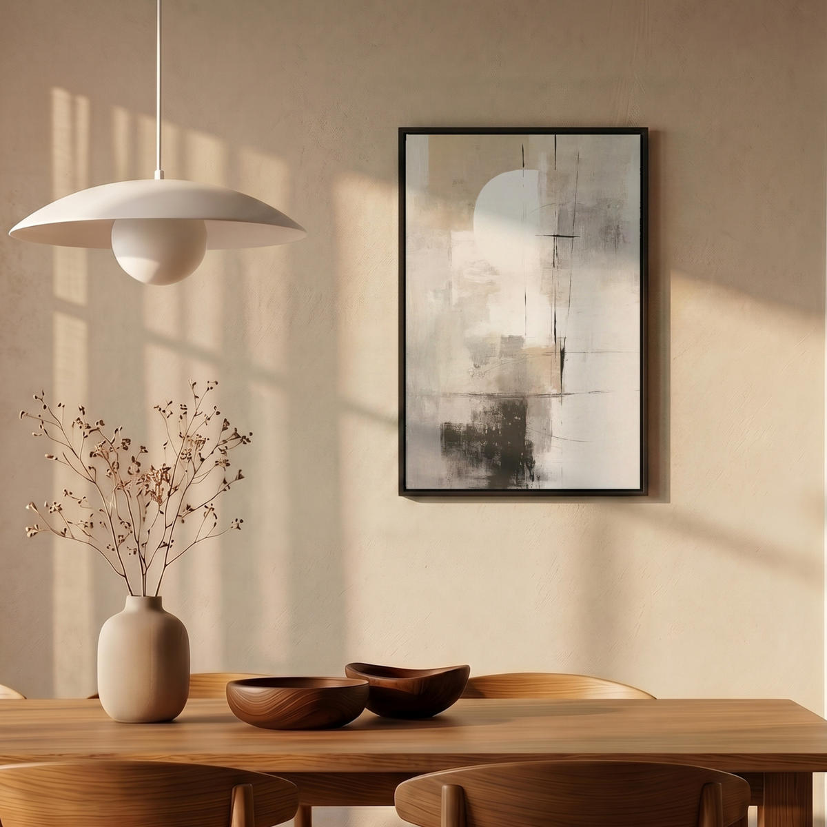 LEINWAND Bilder mit Rahmen - Abstrakt - Kunst - Grau - 40x60 - Hellgrau, Textil (40/60cm) - MuchoWow
