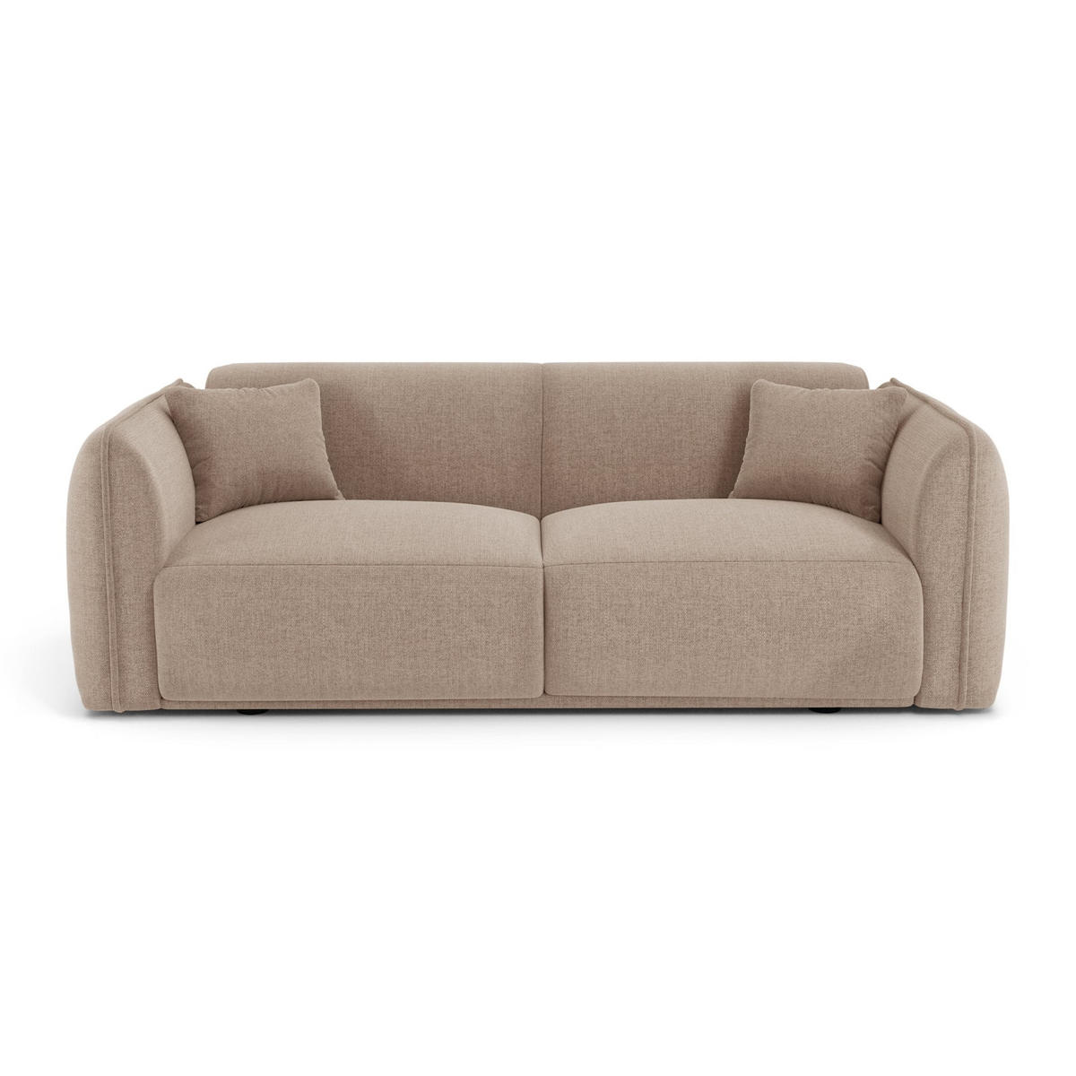 3-SITZER-SOFA LUSH Kettgewebe mit weichem Griff Taupe 206cm - Taupe, Textil (206/72.5/90cm) - Premium Interiors