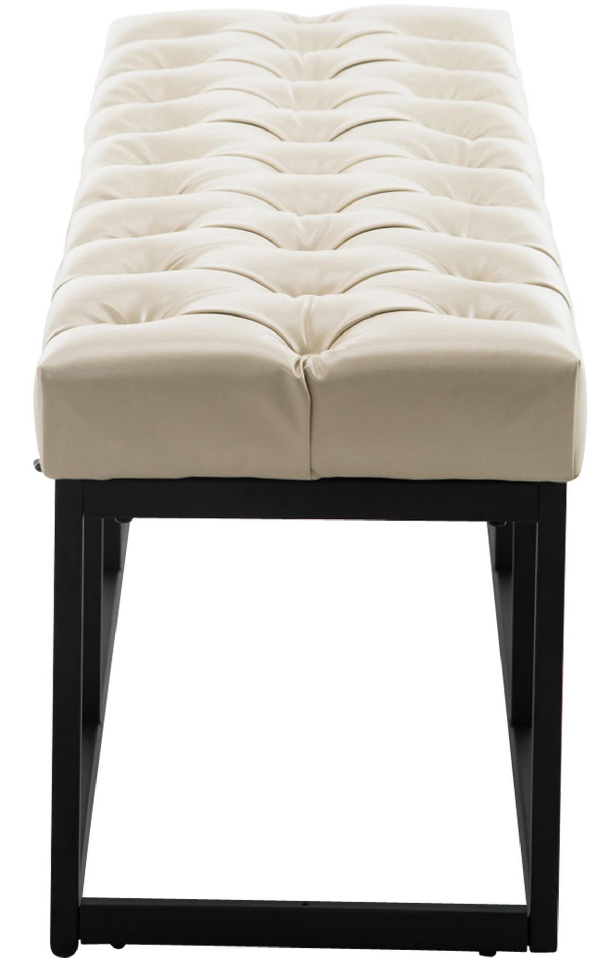 SITZBANK 120/38 cm Kunstleder creme - Creme/Schwarz, Textil/Metall (120/46/38cm) - CLP