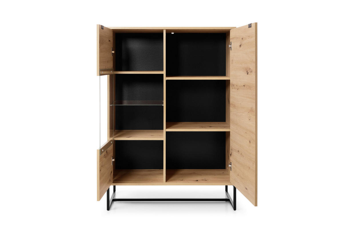 VITRINENSCHRANK BEIGE - Beige, Holzwerkstoff (93/133/39cm) - FURNLUX