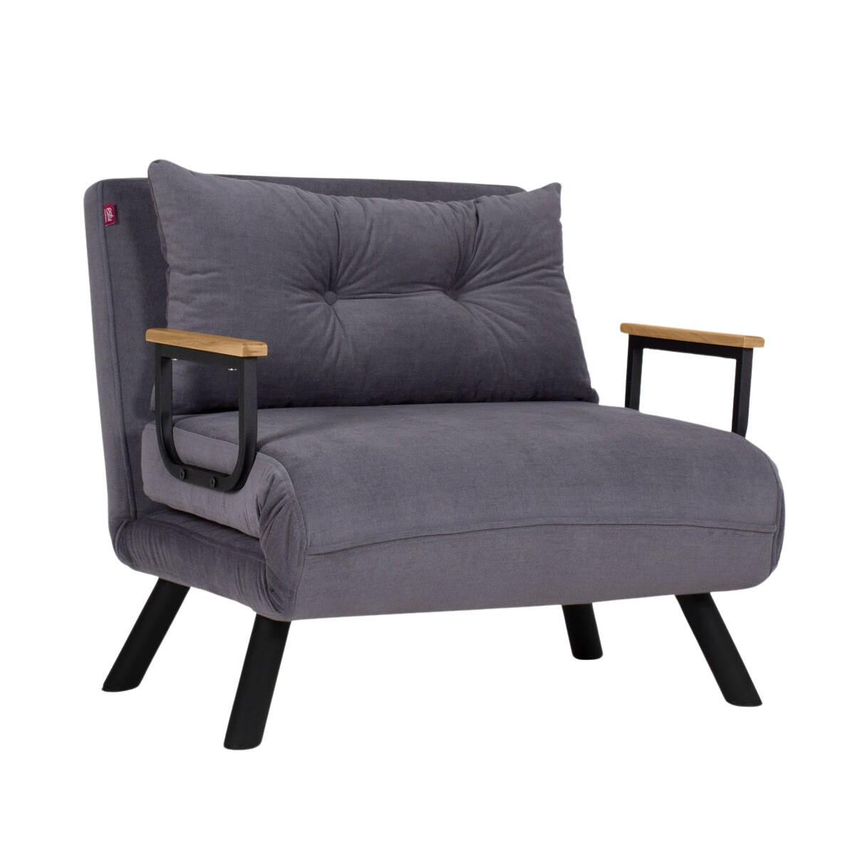 SESSEL mit Stoffbezug und Metallfüßen, umwandelbar 67/50/41 cm - Grau, Metall (50/41/60cm) - Calicosy