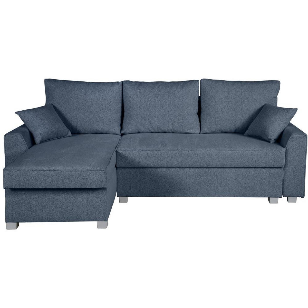 ECKSCHLAFSOFA Teramo dunkelblau - Schwarz/Dunkelblau, Kunststoff/Textil (235/150cm) - Beautysofa