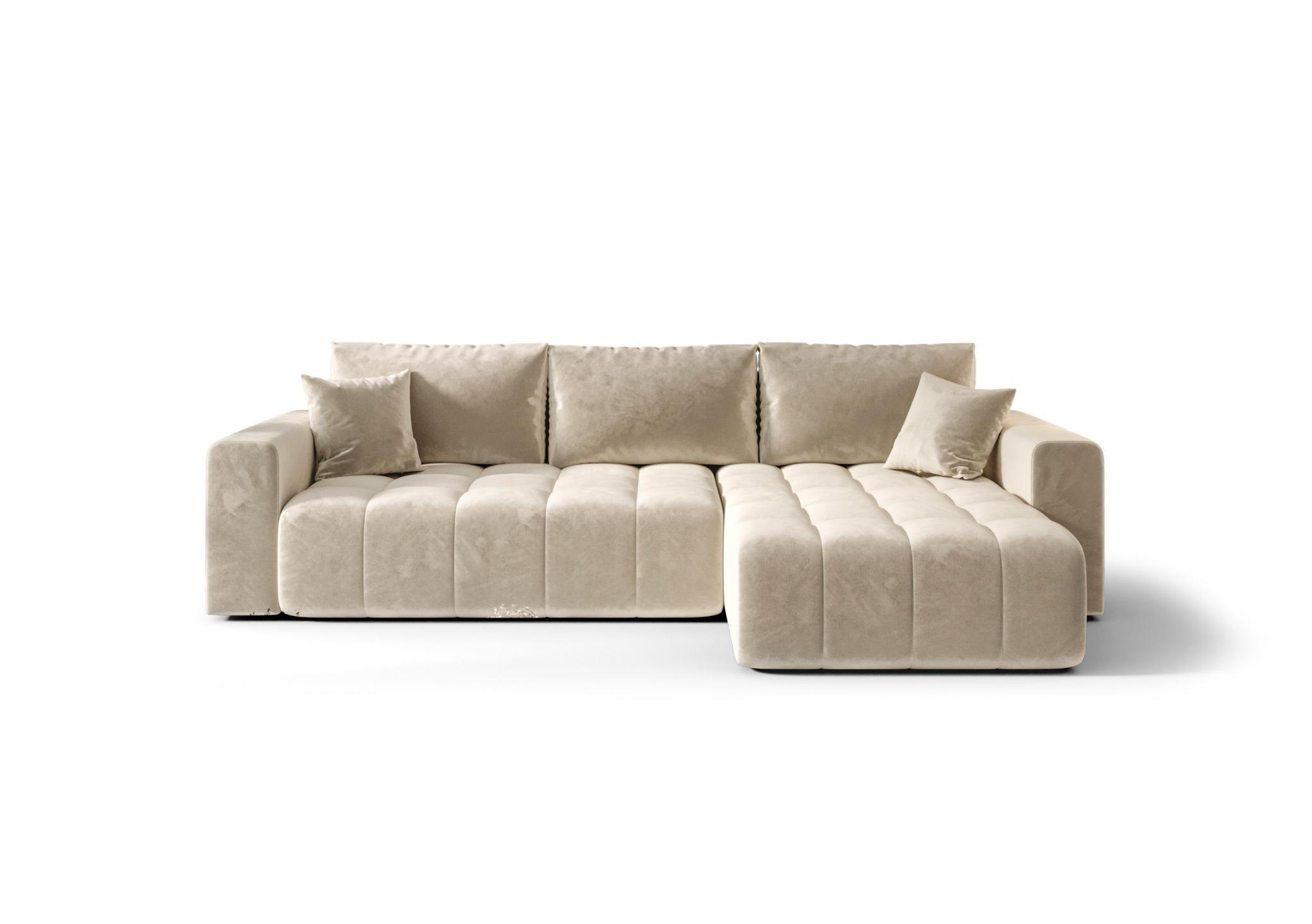 ECKSOFA mit Schlaffunktion MILO R Monolith 02 Rechts - Beige, Textil (280/175cm) - Bedante