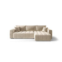 ECKSOFA mit Schlaffunktion MILO R Monolith 02 Rechts - Beige, Textil (280/175cm) - Bedante
