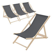 LIEGESTUHL 4er Set Anthrazit - Anthrazit, Holz (57.5/83/100cm) - ECD-Germany