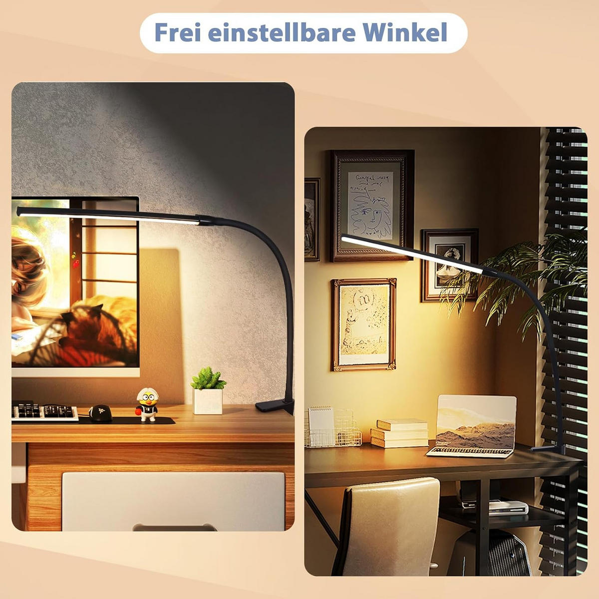 TISCHLAMPE Dämmerix 6.5/80.8/6.5 cm - Schwarz, Metall (6.5/6.5/80.8cm) - ZMH