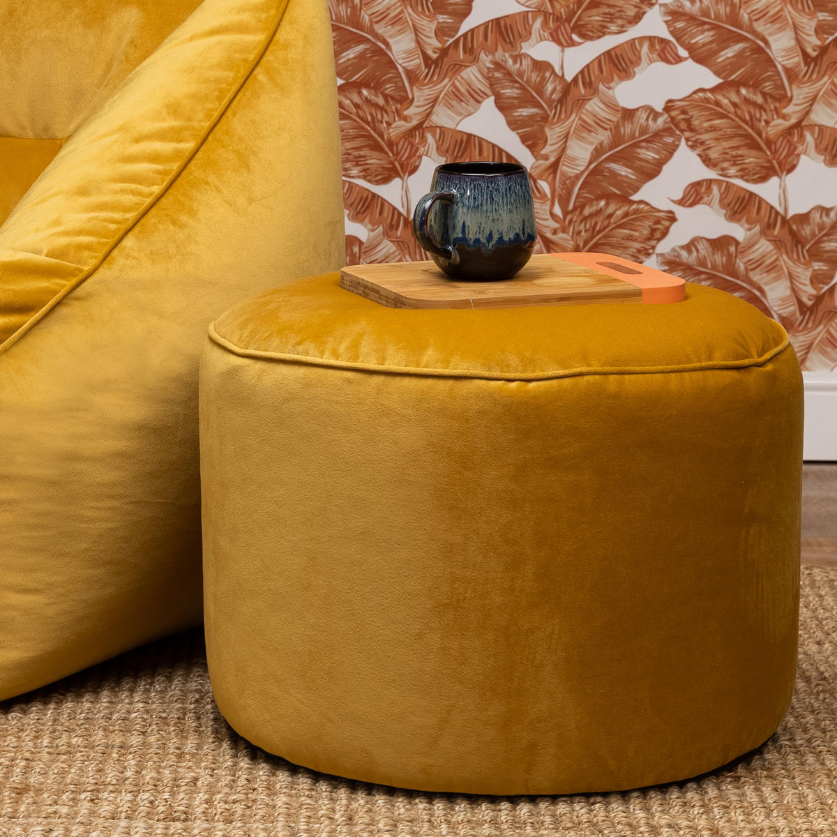 SITZPOUF Rund Milano - Gelb, Kunststoff (55/35/55cm) - icon