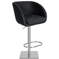 BARHOCKER Filz anthrazit - Edelstahlfarben/Anthrazit, Textil/Metall (58/88/54cm) - CLP