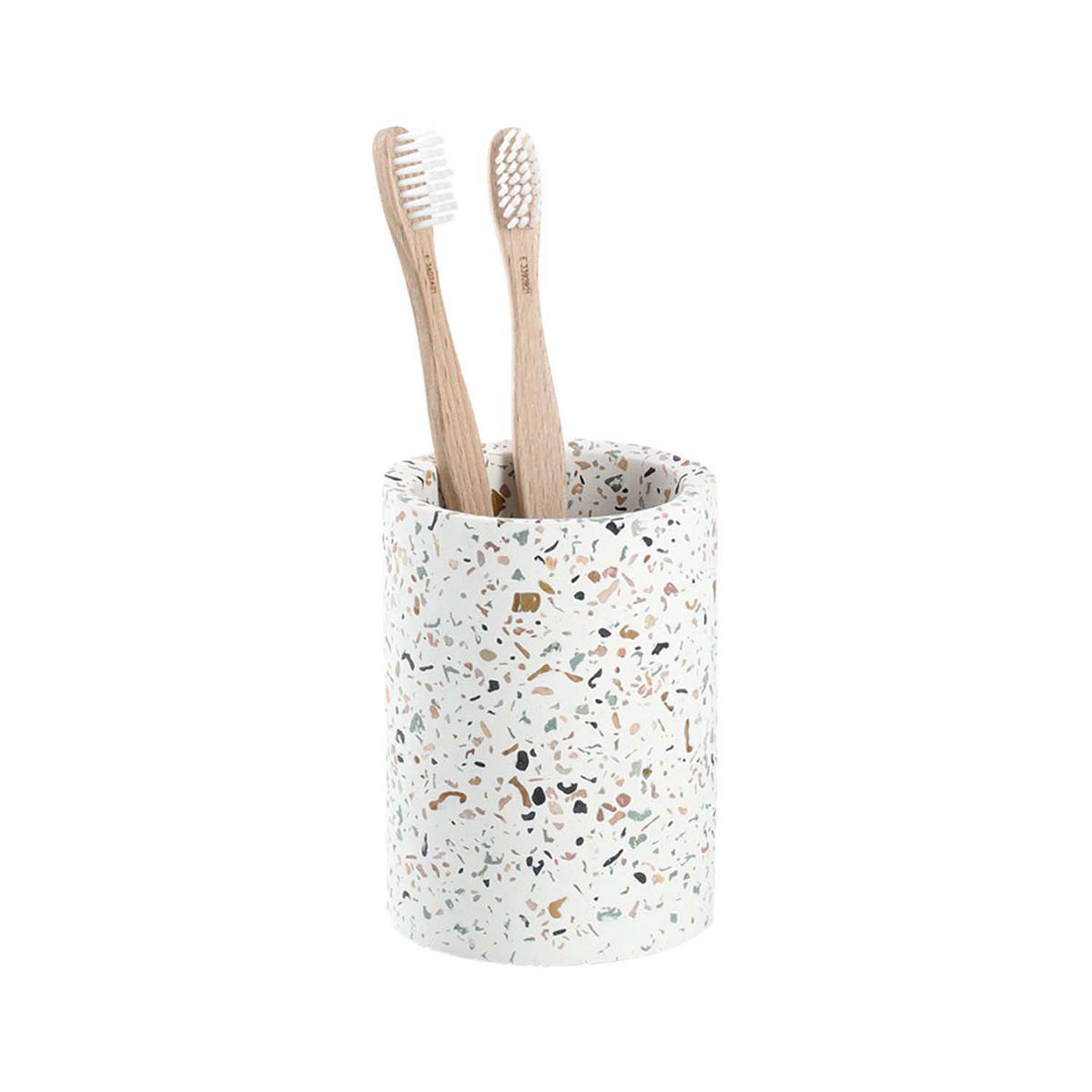 BADACCESSOIRES Terrazzo - Zement, 4-teiliges Set - Beige, Stein (8.2/16.8/8.2cm) - Zeller Present