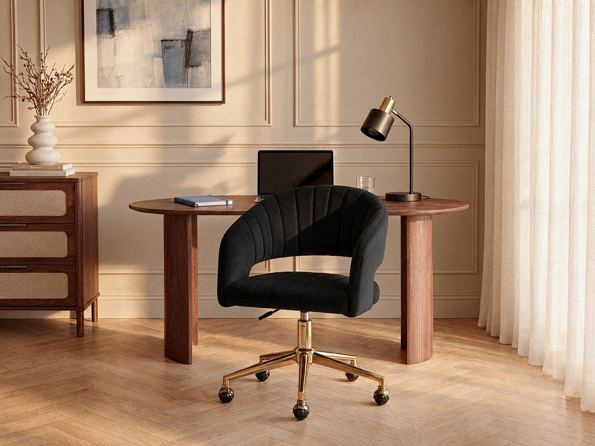 BÜROSTUHL ohne Armlehnen - 61 x 56 - stoff - schwarz Tiriesi - Schwarz, Textil/Metall (61/87/56cm) - Vente-Unique