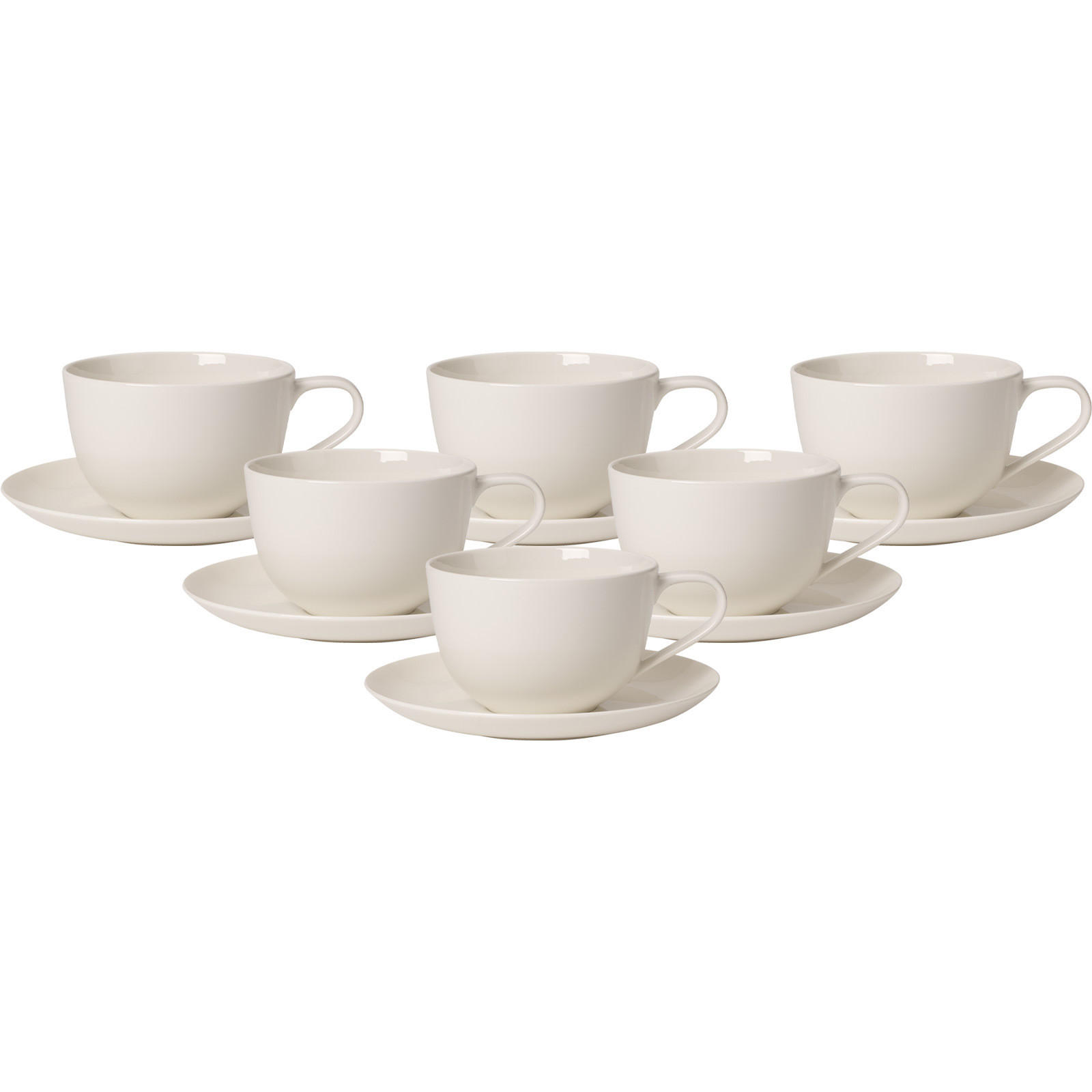 FRÜHSTÜCKSTASSEN MIT UNTERTASSEN For Me weiß 300 ml 6er Set - Weiß, Keramik (17.4/9.4/17.4cm) - Villeroy & Boch