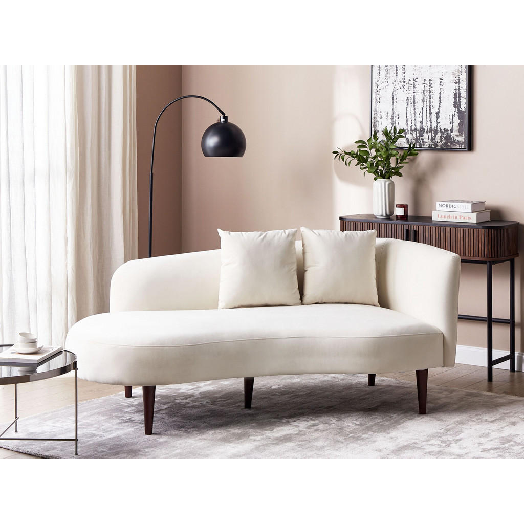 Thumbnail - Beliani Chaiselongue, Weiß, Dunkelbraun, Textil, 168x75x66 cm, Wohnzimmer, Sessel, Relaxliegen