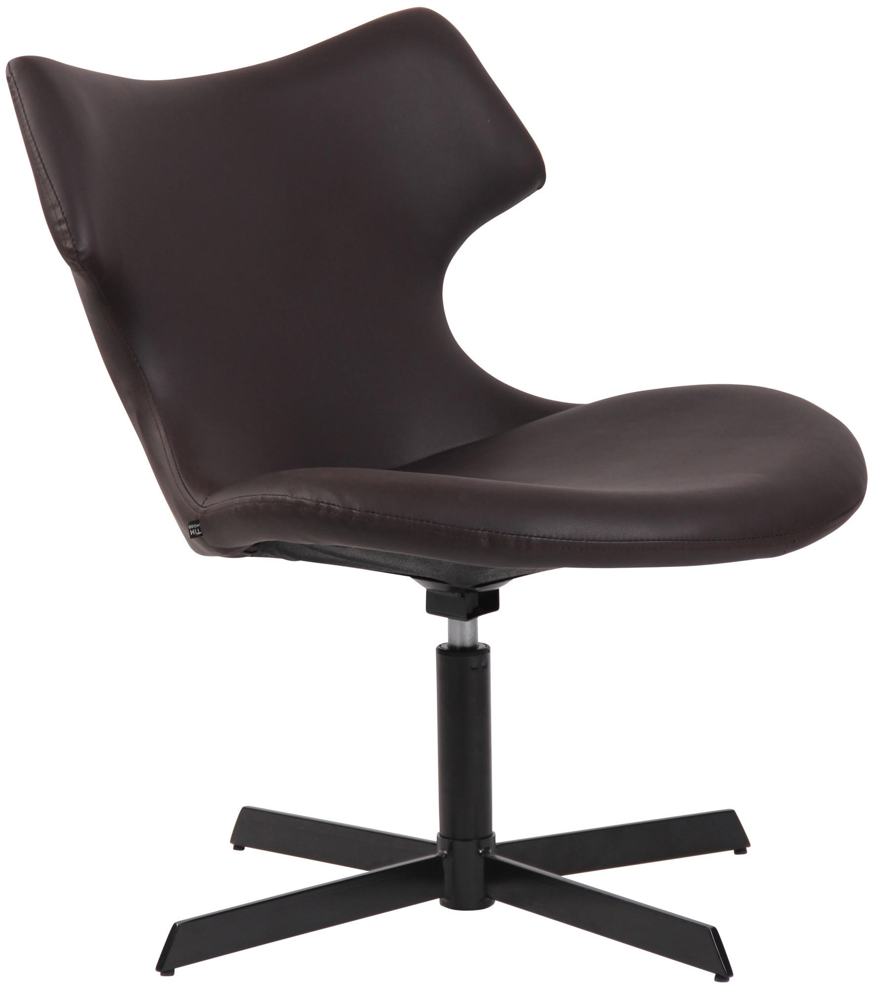 DREHSTUHL Lederlook braun - Schwarz/Braun, Textil/Metall (65/79/69cm) - CLP