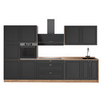 KUCHYNKA Fame-Line, Antracitovo-zlatý vidiecky dom/Dub Goldkraft, 340 cm, AP Oak - dub medový/antracitová, kompozitné drevo (340/206.8/60cm) - Vicco