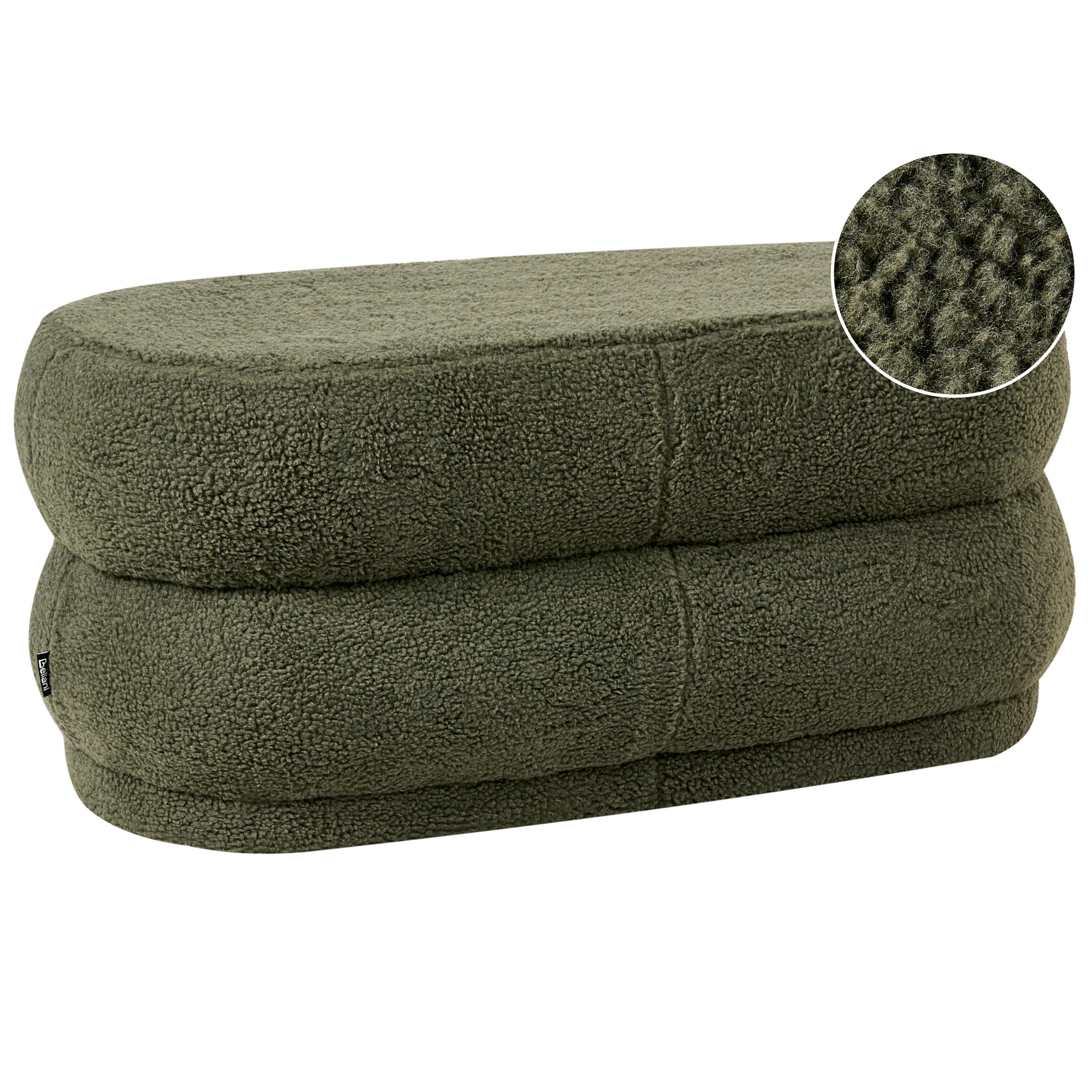 POLSTERBANK Bouclé Grün Ellendale - Grün, Textil (90/40/40cm) - Beliani