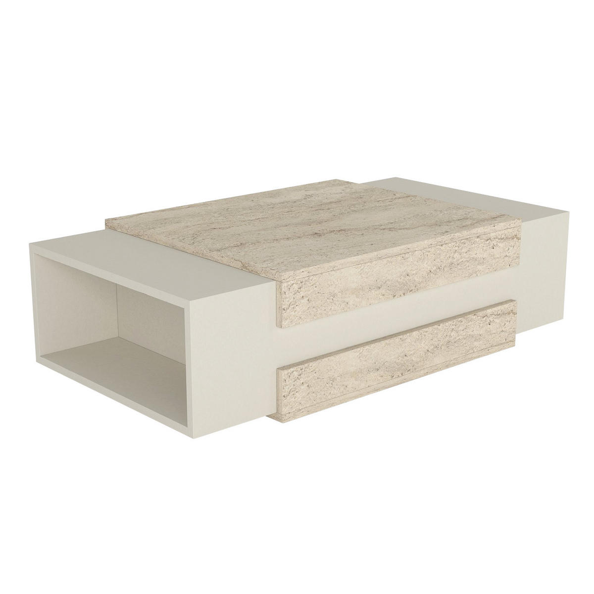 COUCHTISCH Nora Beige Granit Optik - Beige, Holzwerkstoff (31/110/57cm) - moebel17