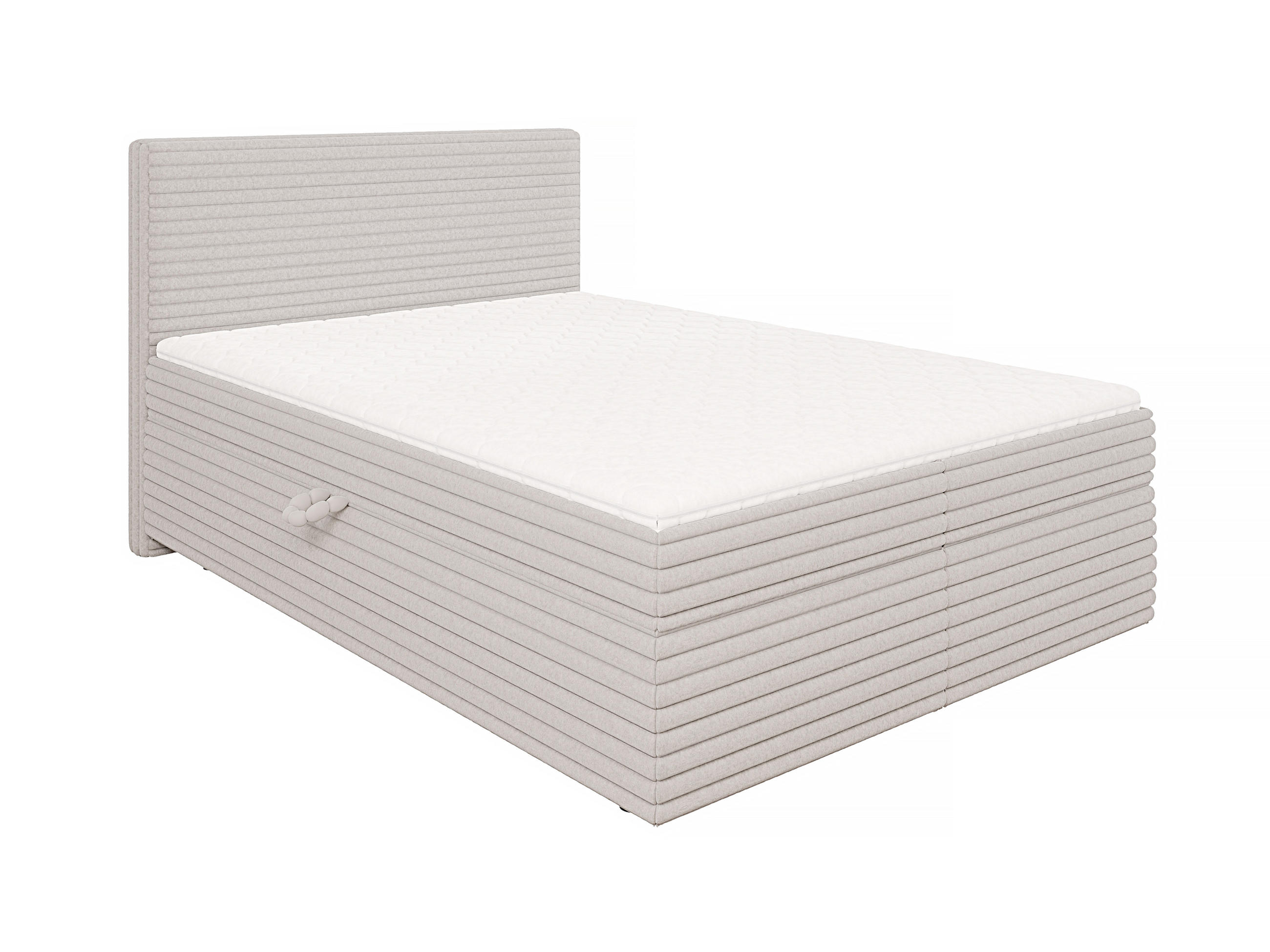 BOXBETT Roma 140/200 cm Hellgrau Plüschcord - Hellgrau/Schwarz, Holz/Kunststoff (140/200cm) - S-Style Möbel