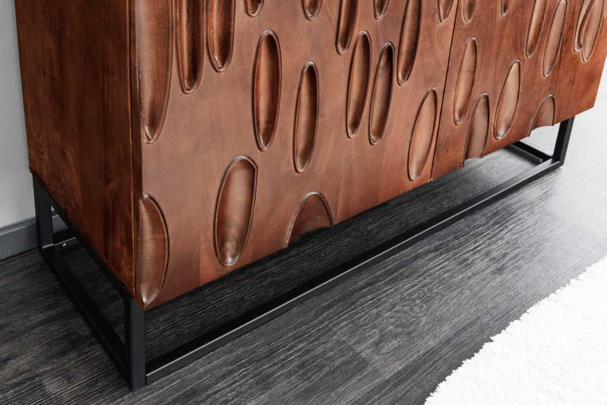 HIGHBOARD DUNE Akazie Braun 120cm - Schwarz/Braun, Holz/Metall (100/120/38cm) - riess-ambiente