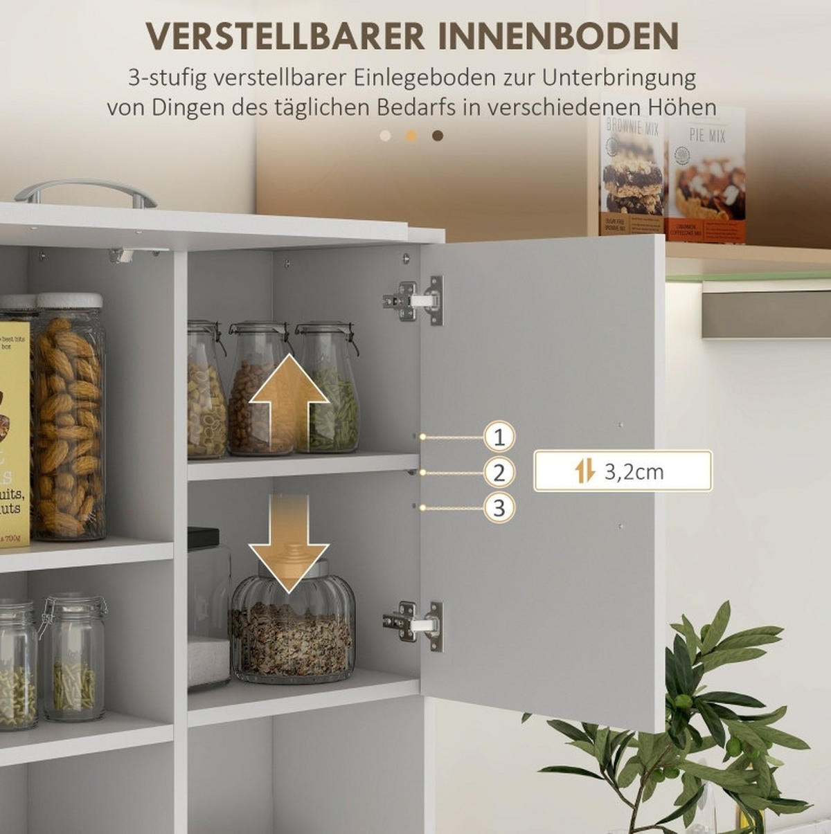 BUFFET 89/168/39,5 cm Weiß aus Holzwerkstoff mit höhenverstellbaren Einlegeböden - Weiß, Holz (39.5/168/89cm) - OKMYHOME