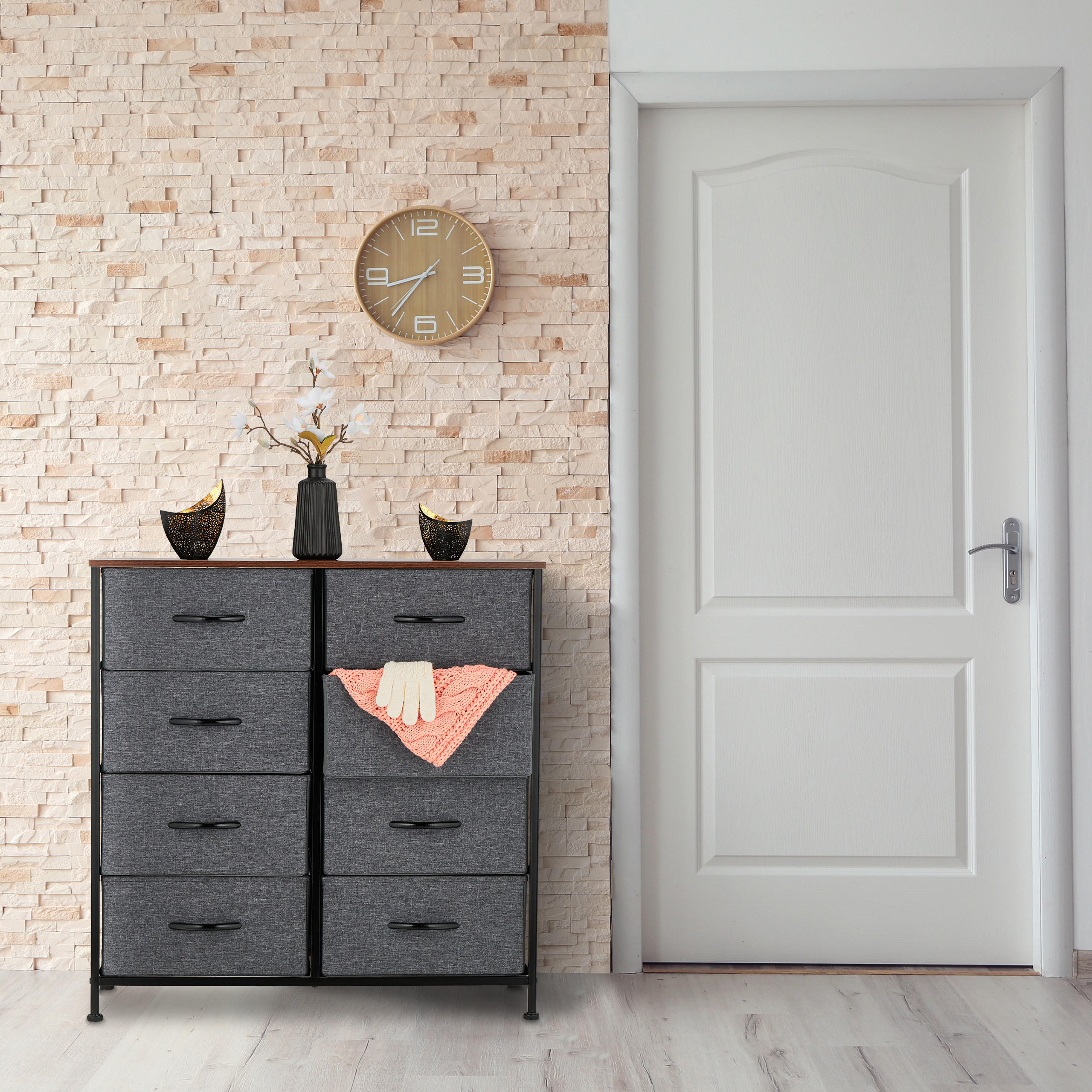 KOMMODE - Multicolor, Holzwerkstoff/Textil (80/81.5/30cm) - Relaxdays