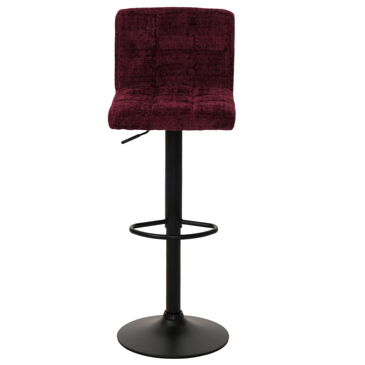 BARHOCKER 2er-Set gepolstert mit Lehne Sitzhöhe 63-83cm höhenverstellbar drehbar Stoff Chenille Bordeaux - Rot, Textil/Metall (38/107/41cm) - PROREGAL