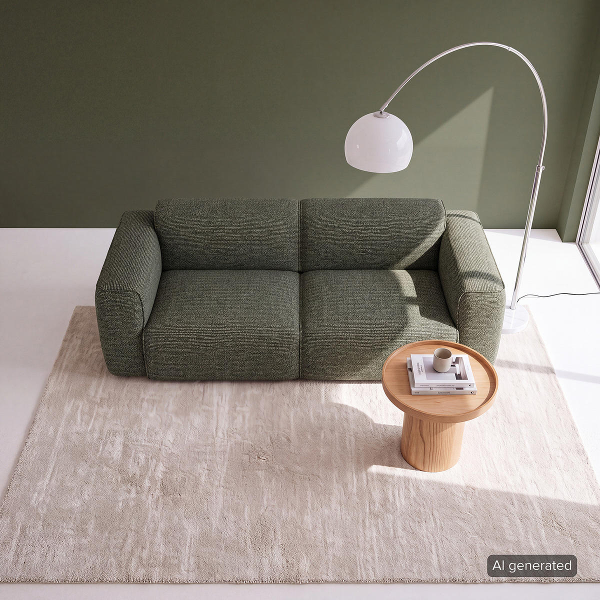2-SITZER SOFA - Schwarz/Grün, Kunststoff/Textil (220/71/102cm) - home24
