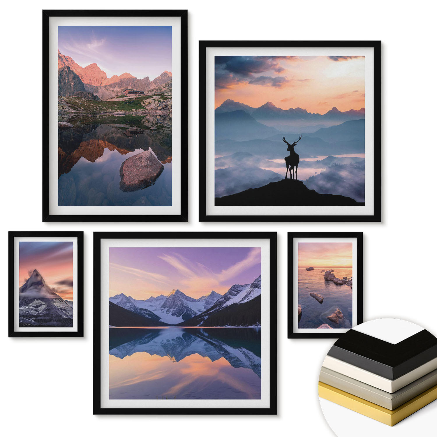ArtPrintCave Wandbilder Schwarz 40x60 cm