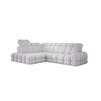 ECKSOFA TOLLO Anthology-stoff L-form 302x217x105 cm silber - Weiß, Holz/Textil (302/217cm) - DomoHome