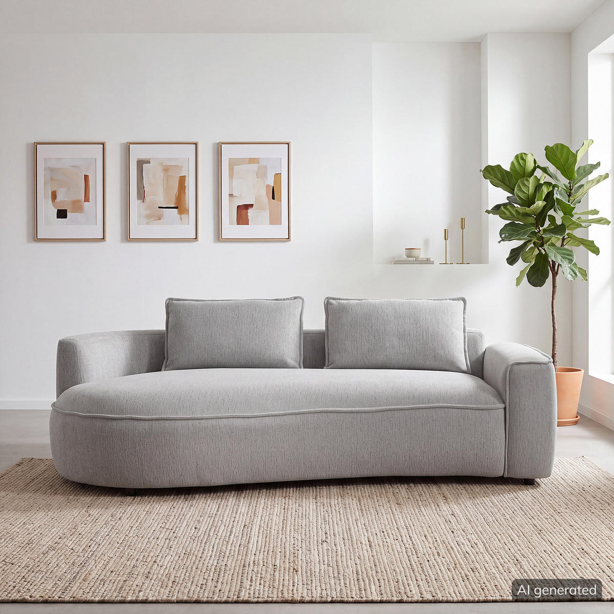 2,5-SITZER SOFA - Hellgrau/Schwarz, Kunststoff/Textil (217/82/146cm) - home24