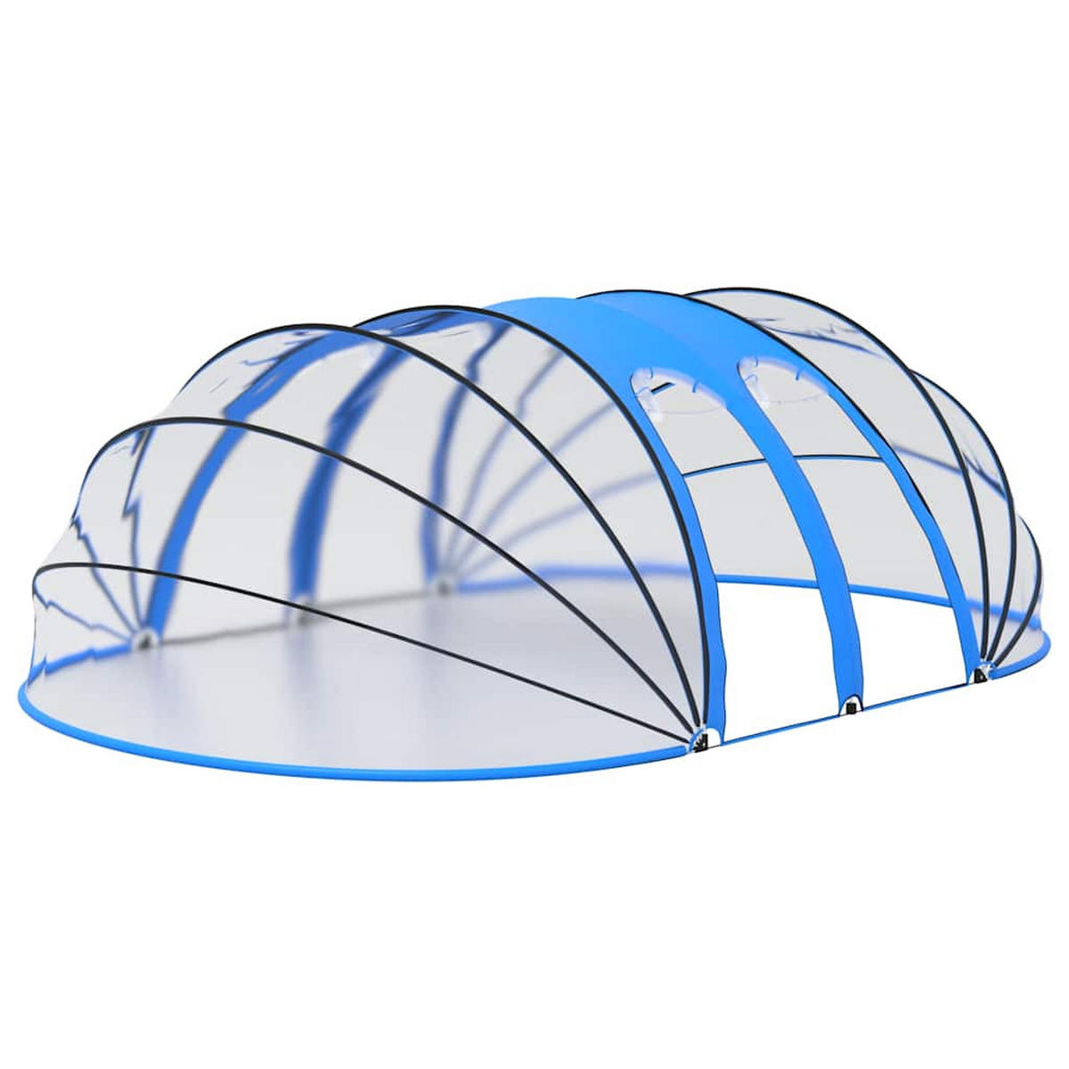 POOL-KUPPEL Oval 620x410x210 cm - Blau, Kunststoff (410/620cm) - furnicato
