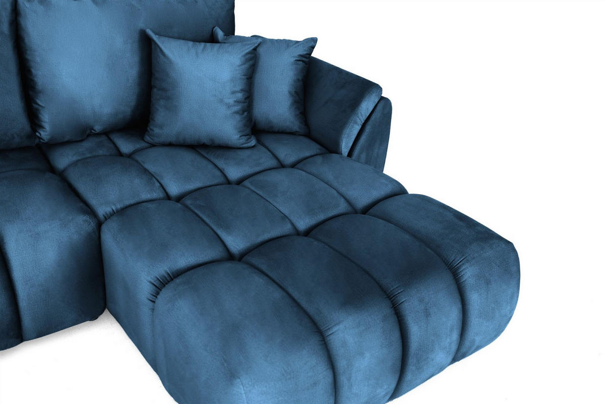 ECKSOFA Collin Mit Schlaffunktion - Blau, Holzwerkstoff/Textil (185/280cm) - Fun Möbel
