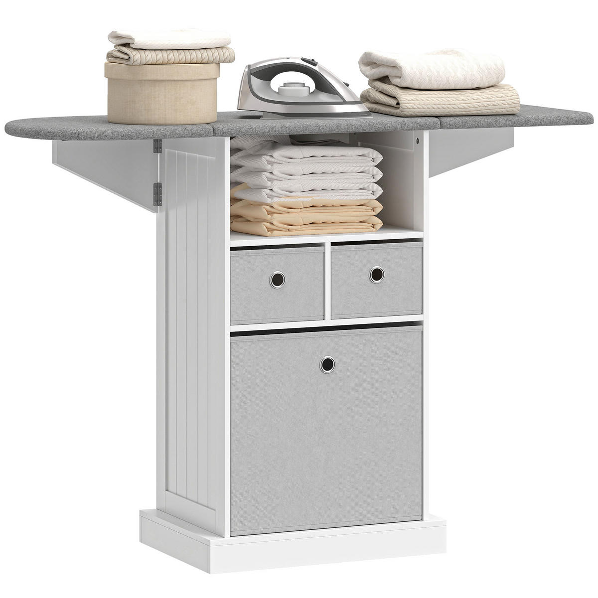 BÜGELBRETTSCHRANK Weiß 1 Stück - Weiß, Holzwerkstoff (37/89.5/121cm) - GiPP