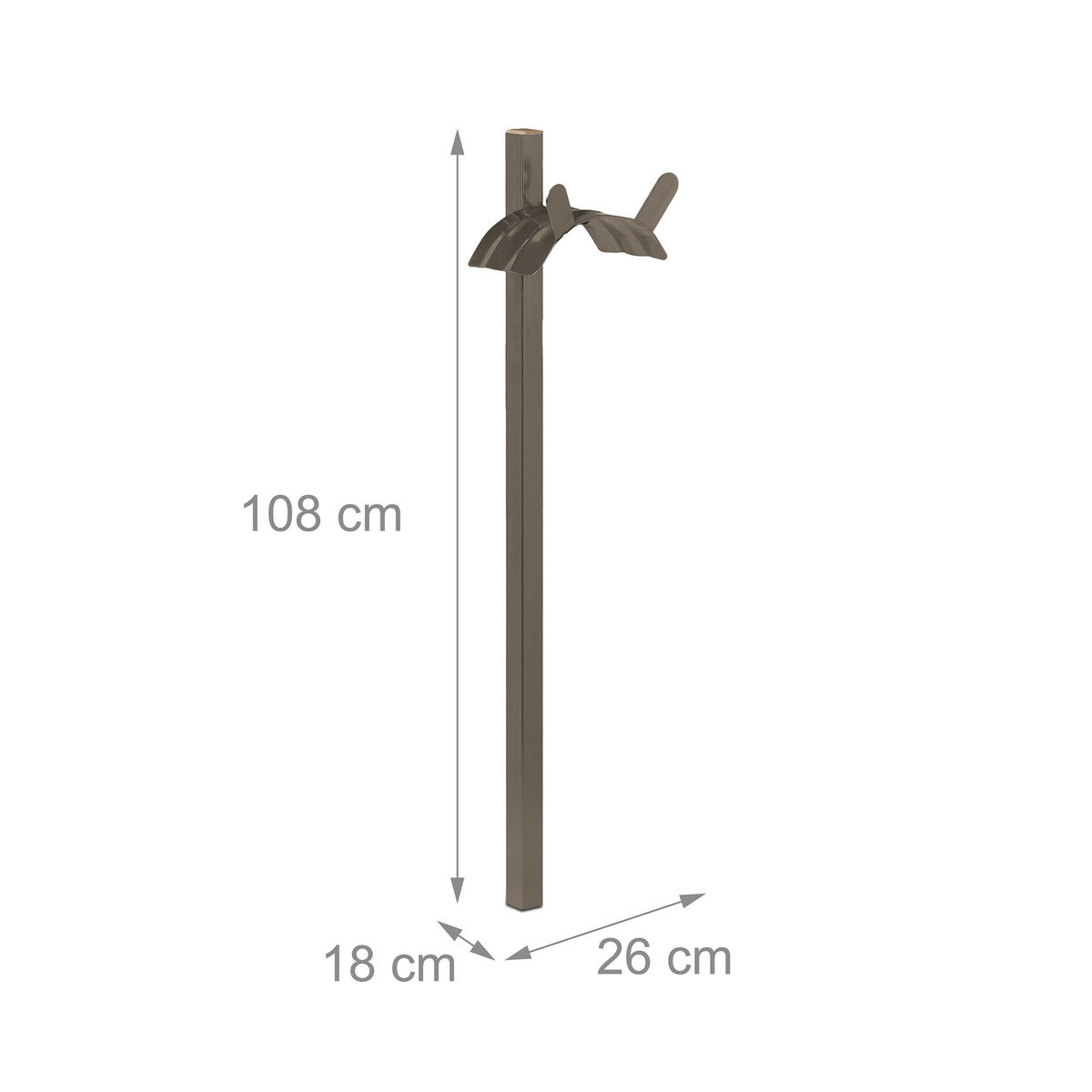 SCHLAUCHSTÄNDER - Braun, Metall (26/108/18cm) - Relaxdays